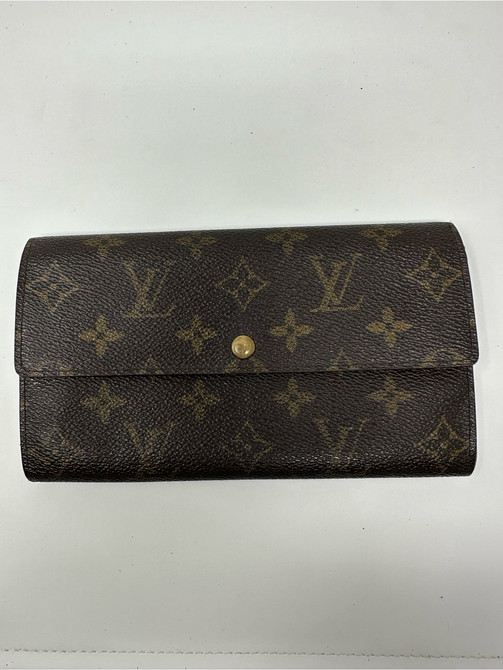 Louis Vuitton snap closure monogram long wallet
